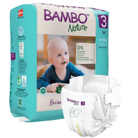 Βρεφικές Πάνες Bambo Nature No3 (4-8 kg) Συσκ.168τεμ.