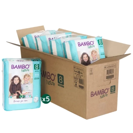 Βρεφικές Πάνες Βρακάκι Bambo Nature Νo8 (19+kg) Συσκ. 80τεμ.